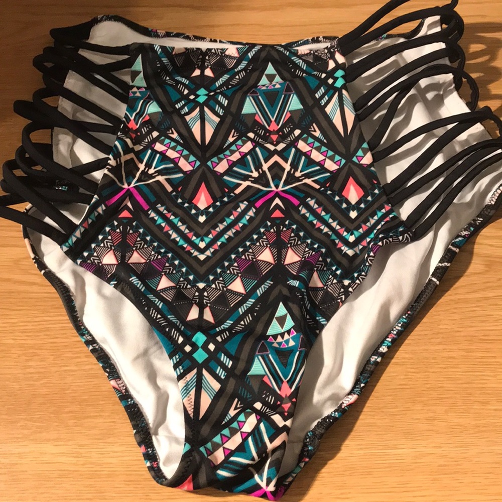 Pink High Waisted Bikini Bottom